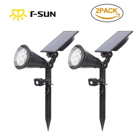 Solares ao ar Luzes da Noite para Jardim Luz de Parede Pacote Solar Holofotes Luzes Livre Ajustável Paisagem Segurança Sensor Movimento 2 Led