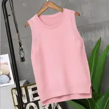 Carol diaries Женский кашемировый вязаный жилет весна-осень, свободный свитер, жилет, пальто, Женский пуловер, топы без рукавов