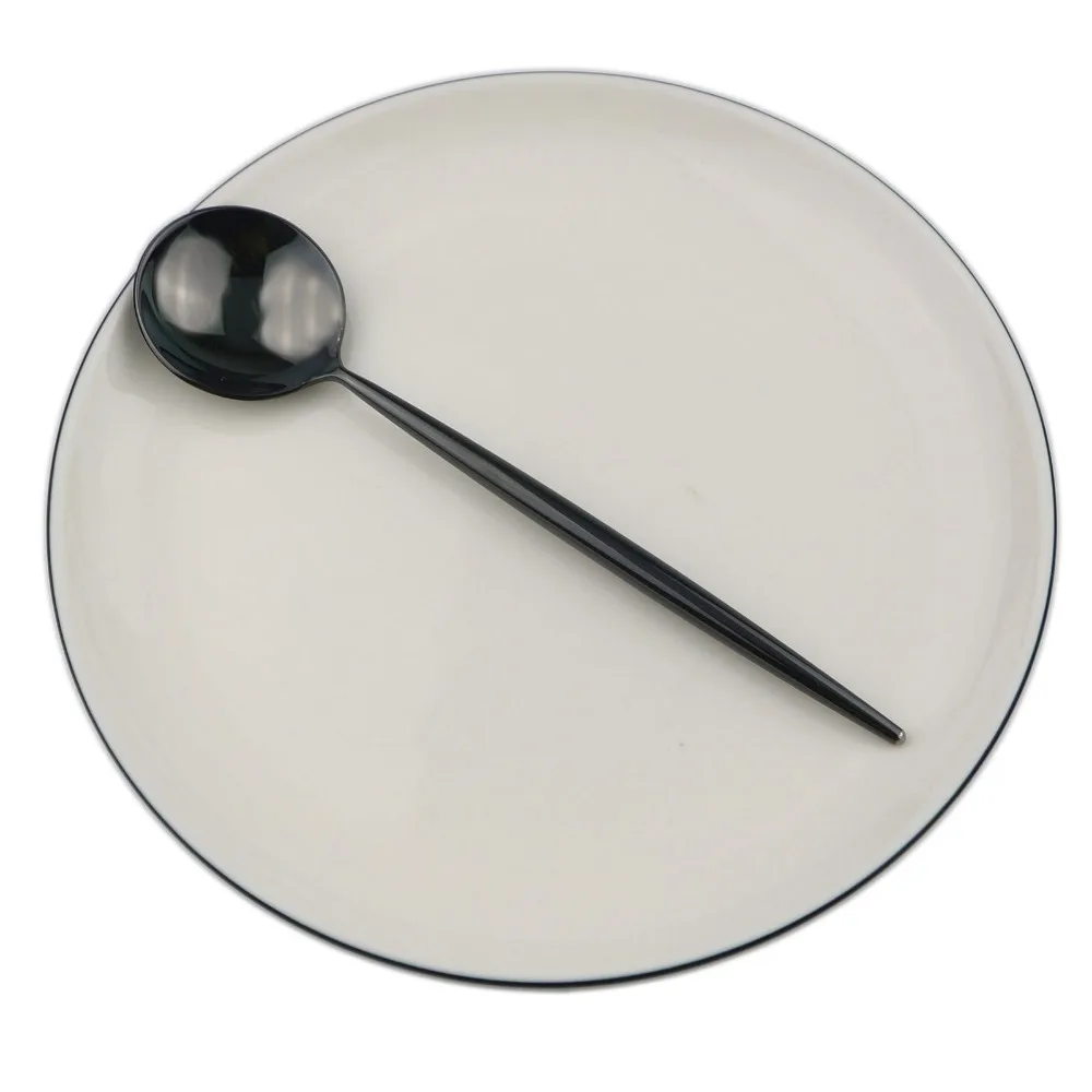 5 шт. роскошный черный радуга посуда набор посуды 304 Нержавеющая сталь зеркало, набор столовых приборов Ножи вилка Совок западные набор посуды