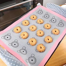 Behogar 2 шт. антипригарное жаропрочных силиконовый коврик для выпечки вкладыши для помадки выпечка, Макарон Cookie хлеб пельмени розовый