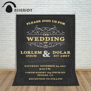 

Allenjoy photo backdrops blackboard yellow wedding love custom photocall vinyl backdrops background for shooting