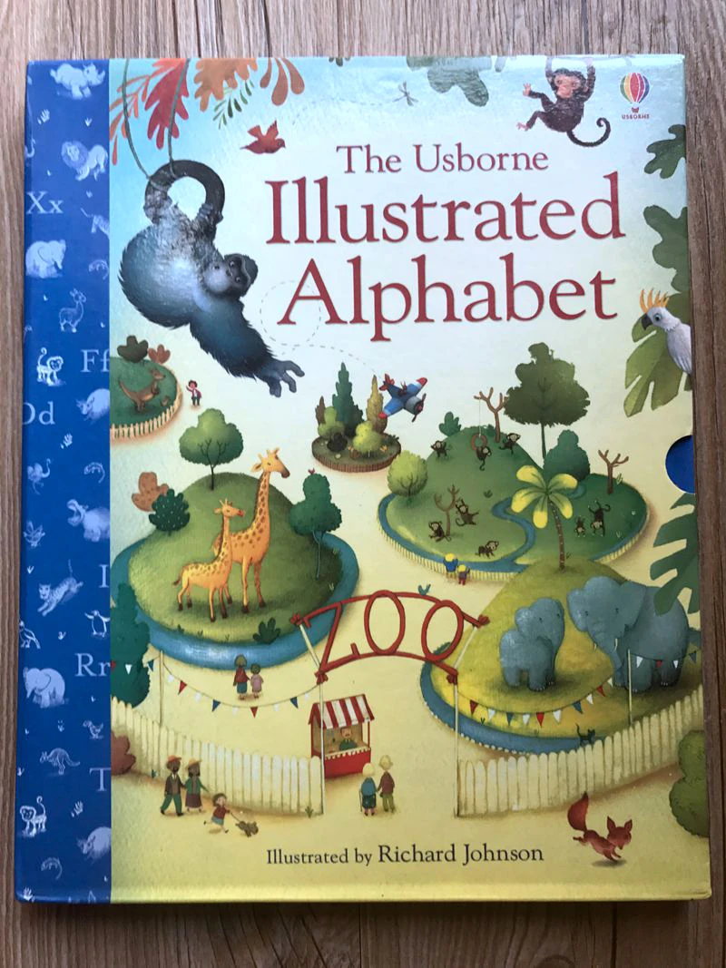 

The Usborne Illustrated Alphabet English letter learning educational English words book story book hardcover boxed packed