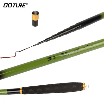 

Goture 3.6M-7.2M Telescopic Carbon Fishing Rod Feeder Carp Fishing Pole Stream Power Hand Tenkara Rod With Spare Top Three Tips