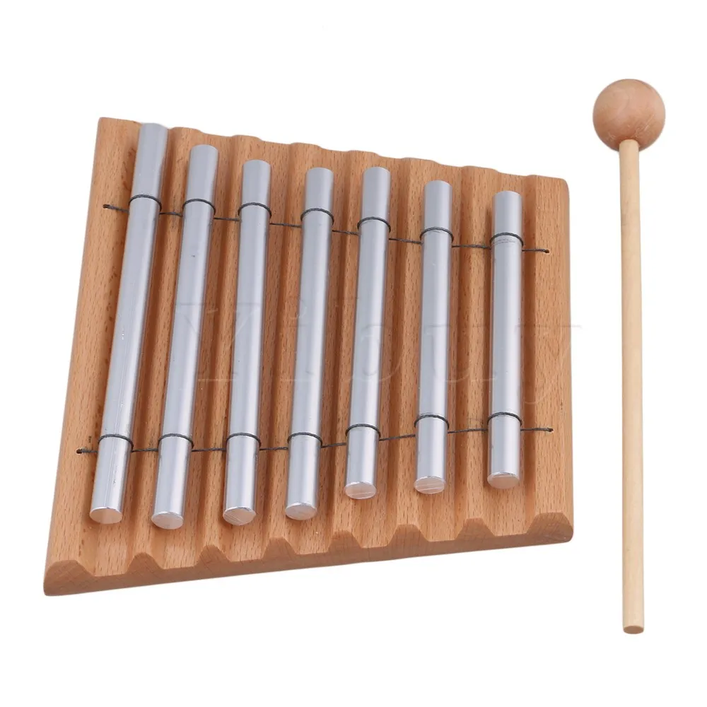 

Yibuy 7 Tone Wooden Woodstock Instrument Energy Chime with Mallet and 7 Tube