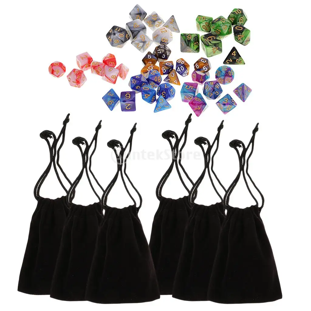 42 pieces Polyhedral Dice for Dungeons and Dragons DND D20 D12 D10 D8 D6 D4