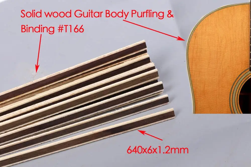 Yinfente 25 шт. гитарные прогоны для связывания гитарных корпусов инкрустация деревянными Marquetry инкрустация гитарных деталей - Цвет: 640x6x1.2mm