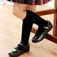 Kids Long Socks Knee High toddler Girls Boot Sock School colors socks boys and girls gray black white medium tube stockings 2