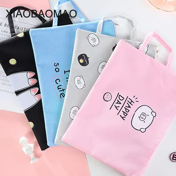 

1pc A4 pig Canvas Bag Fabric File Folder Document Bag Notebook Storage Organizer Bag Office School Supplies