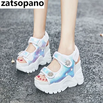 

Summer shoes woman Platform Sandals Women Soft Leather Casual Open Toe Gladiator wedges Trifle Mujer Women Shoes 11cm High Heels