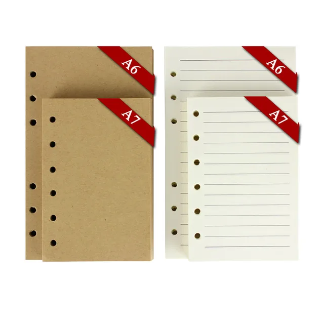 vintage notebook paper 6 ring binder 80 sheets blank kraft paper