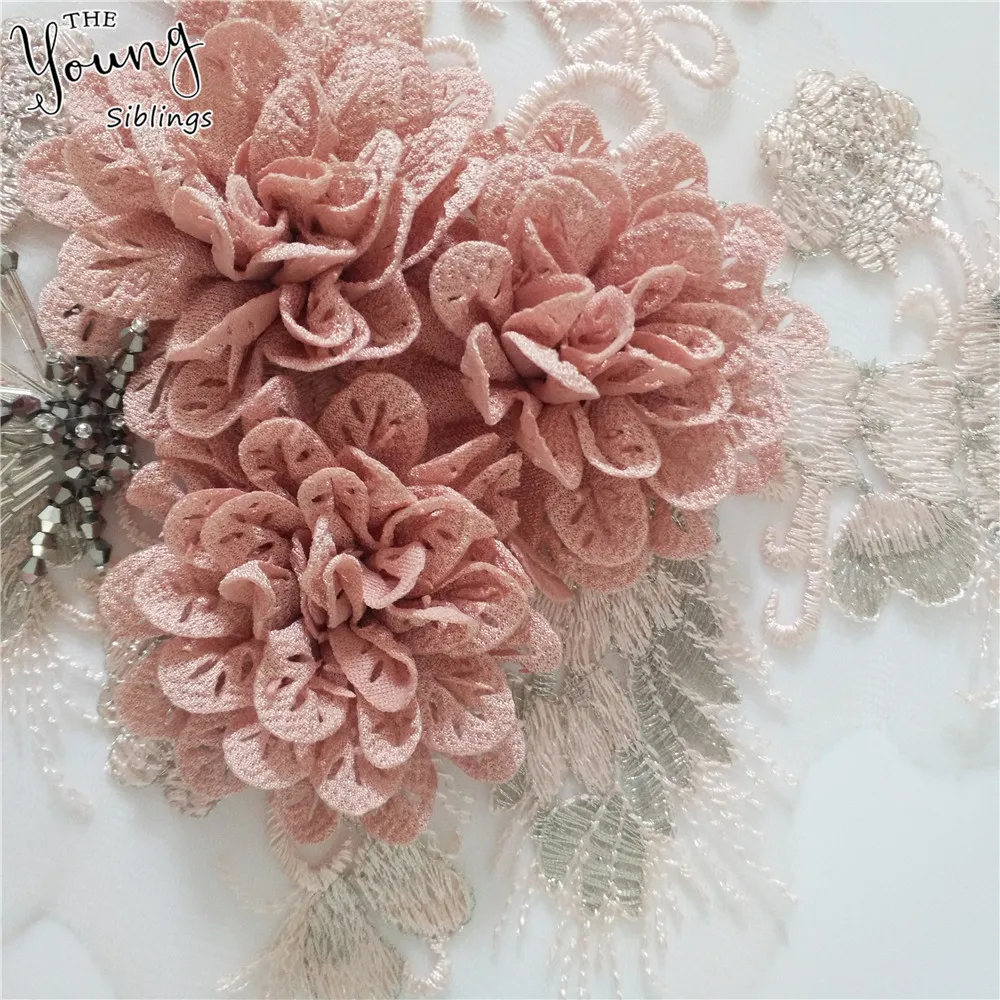 Высокое качество 3D цветок кружевной воротник вышивка тюль шитье кружево декольте ткань аксессуары DIY ремесло аппликация Одежда YL1452