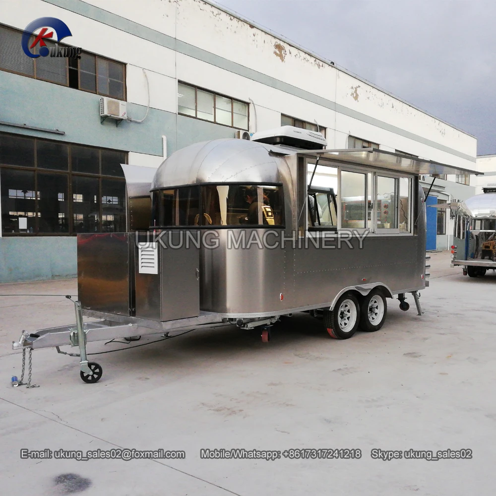 

Airstream style matt stainless steel mobile shop, food truck, mobile food trailer for sale