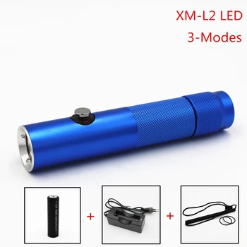 

1200LM XM-L2 LED Diving Flashlight Dive Torch 3-Modes Waterproof 50M Lamp Power by 18650 Battery