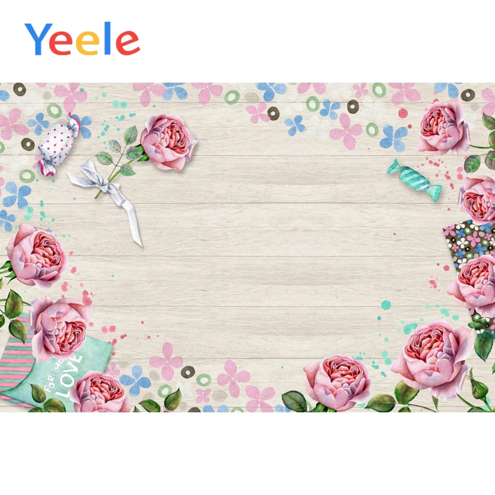 

Yeele Wooden Boards Printing Flowers Background Props Doll Realist Scene Baby Photography Photographic Backdrop For Photo Studio