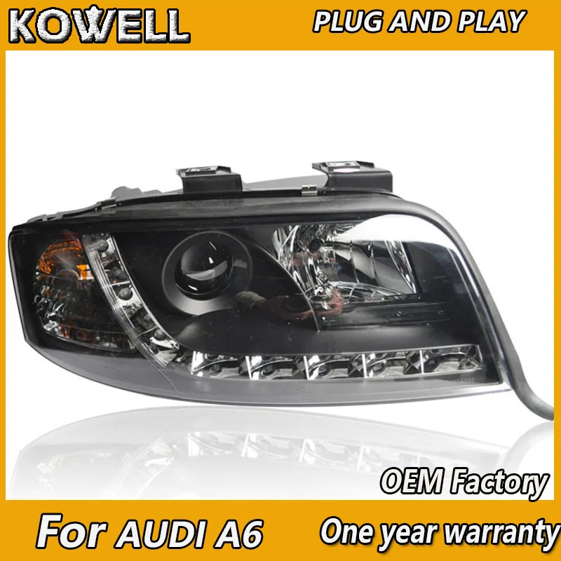 Стайлинг автомобиля KOWELL для Audi A6 светодиодный ная фара 1997 2004 Биксеноновая DRL