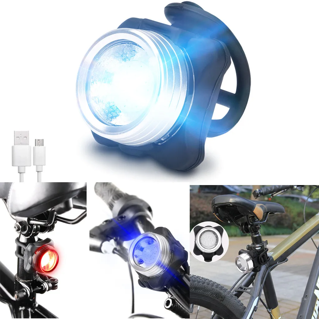 

Cycling Bicycle Bike 3 LED Head Front With USB Rechargeable Tail Clip Light Lamp Flashlight With Mount Bicycle Accessories 7.1