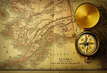Laeacco Old Vintage Parchment Map Compass Photography Backgrounds Customized Photographic Backdrops For Photo Studio