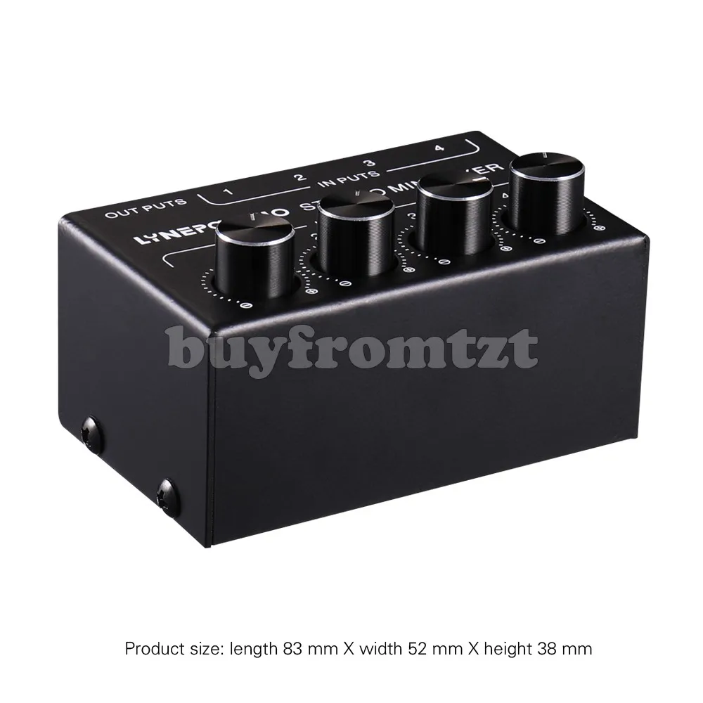 Four-Channel Passive Stereo Mixer Mini Size B896 for CD Player Tape Player Computer Mobile Phone