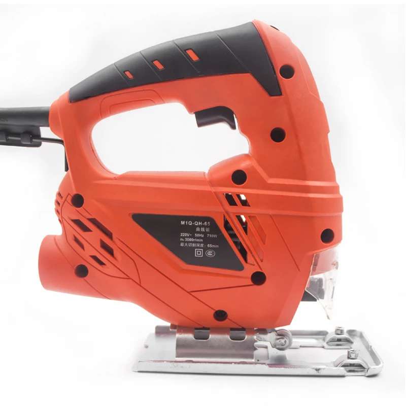 BDCAT 710W Electric Jigsaw Woodworking Electric Jigsaw Metallic Timber Plasterboard Cutting Tool with 4 Saw Blades