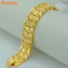 Anniyo 21,5 см, Мужской вакуумный браслет золотого цвета и меди, широкий браслет для женщин, GP ручная цепочка, ювелирные изделия Эфиопский/Арабский#002207