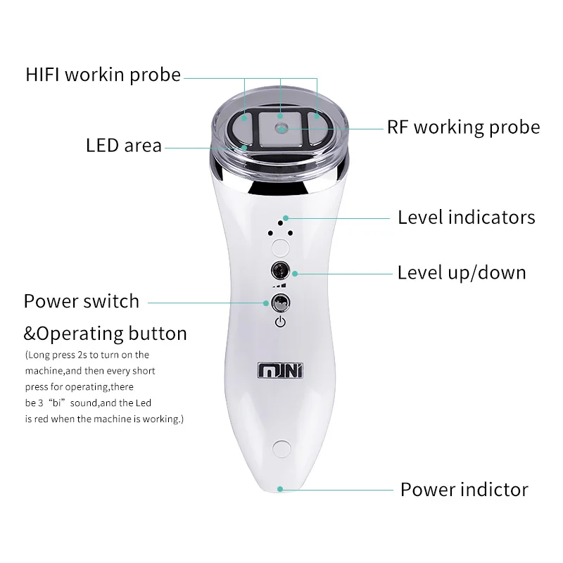 Ultrasound Hifu Wrinkle Removal High Intensity Focused Skin Lift Machine Portable Anti Aging RF LED Skin 2