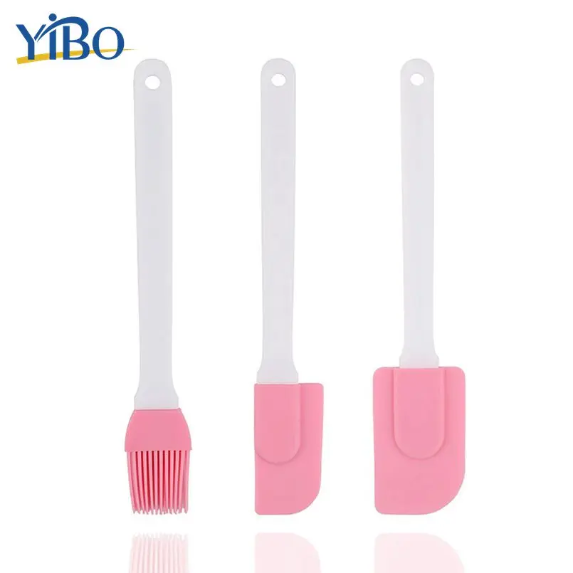 

YIBO Baking Tool 3Pcs/Set Food Grade Silicone Cake Spatula Oil Brush Set DIY Cake Decoration Tool for Cream Kitchen Pastry Tool