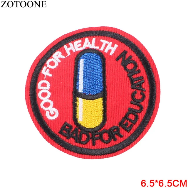 ZOTOONE Round UFO Parches Embroidered Iron on Patches For Clothing DIY Motif Stripes Clothes Stickers Alien Astronaut Badges E 11