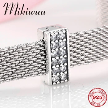 

New Arrival 925 Sterling Silver rectangle crystal CZ Letter I Clip Bead fit reflexions charm Bracelet jewelry making