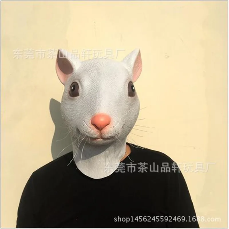 

Mouse Head Latex Mask Full Face Adult Mask Breathable Halloween Masquerade Fancy Dress Party Cosplay Costume Lovely Animal Mask