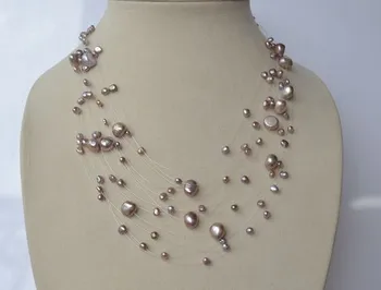 

12 rows Natural Freshwater Real Pearl Necklace Classic Jewelry Wholesale