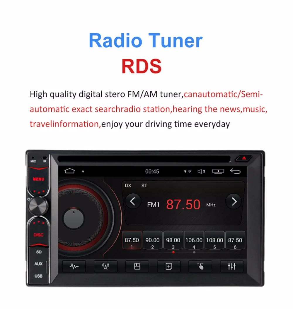 Excellent 2GB RAM 32GB ROM 4 Core Android 6.0.1 Universal Central Multimidia Double 2din 2 din Car Radio DVD Player GPS Navigation 6