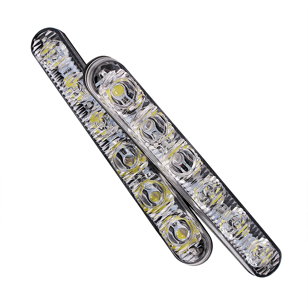 

2pcs Car DRL Daylight DC 12V Car Styling Super Bright Car daytime LED light 6 LEDs Waterproof Car Daytime Running Lights
