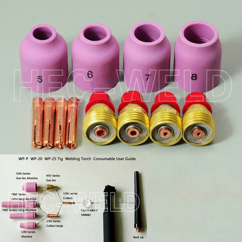 Soldering iron TIG KIT Gas Lens Alumina Nozzle Collet Bodies Fit TIG