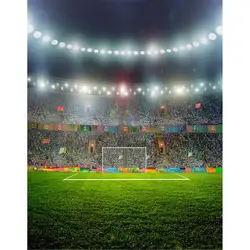 Зеленый Футбол поле фотографии фонов печатных флэш-лампы для мальчиков детские спортивные стадион фото Задний план для студии