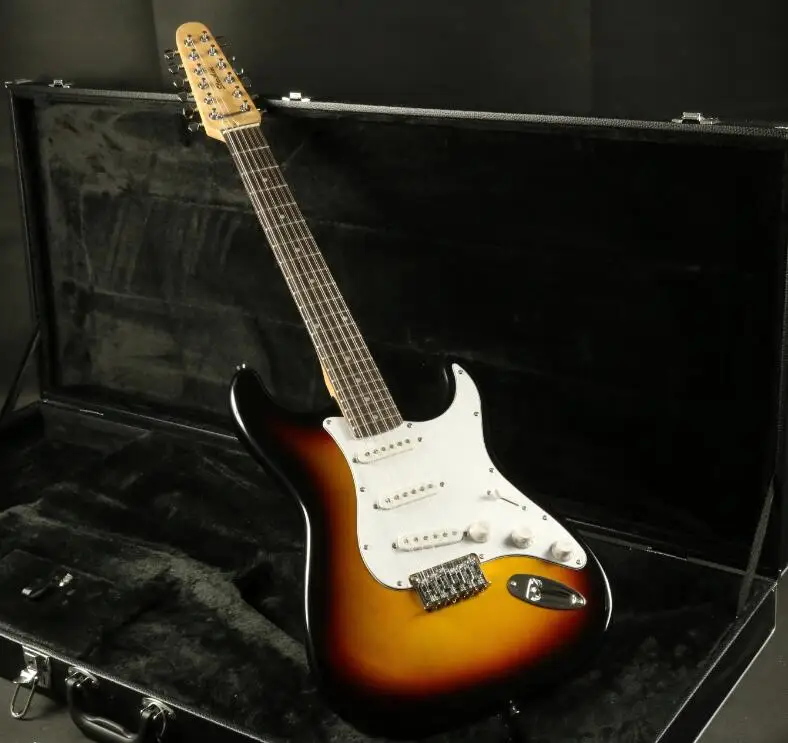 

Stock 12 Strings ST Electric Guitar Sunburst Color Strings Thu Body Bolt On Joint