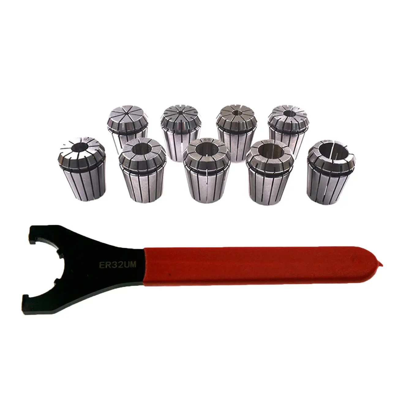 

9pcs ER32 (2-20mm) Spring Collets Set ER32UM Wrench For CNC Milling Lathe Tool
