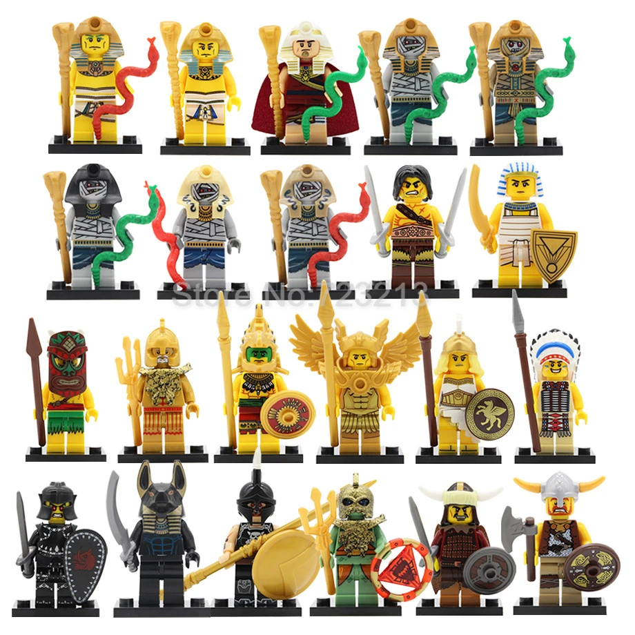 

X0161 Figure Aztec Egyptian Viking Warrior Atlantis Mummy Pharaoh single sale Barbarian Building Blocks Set Model Bricks Toy