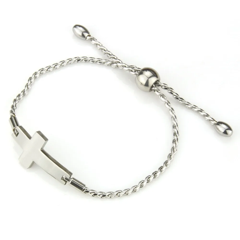 

316L Stainless Steel Lobster Clasp Women Fashion Bracelets Cross Charm Bracelets MOLINUO