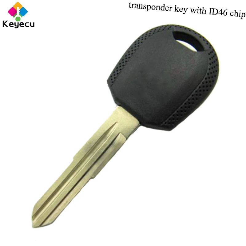 

KEYECU Replacement Ignition Transponder Key - ID46 Transponder Chip With Uncut Blade - FOB for Kia Rio Cerato Spectra