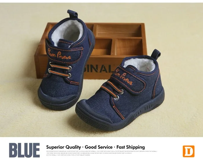 New Autumn Baby Shoes 2017 Casual Demin Jeans Children Boots Winter Canvas Rubber Boys Sneakers Plush Warn Toddler Girls Shoes 467 (2)