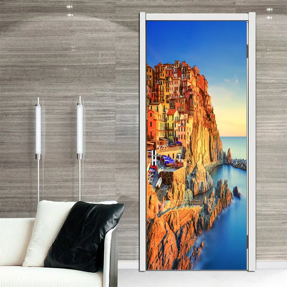 Новые итальянские manarola пейзажа Стикеры 3D стены наклейка Книги по искусству Decor