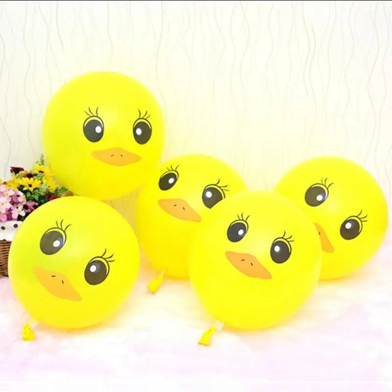 10 шт./лот надувной шар утка 12 дюймов 2,8 г печатные Мультяшные животные желтый латексный шар с днем рождения шары украшения поставки - Цвет: Yellow duck