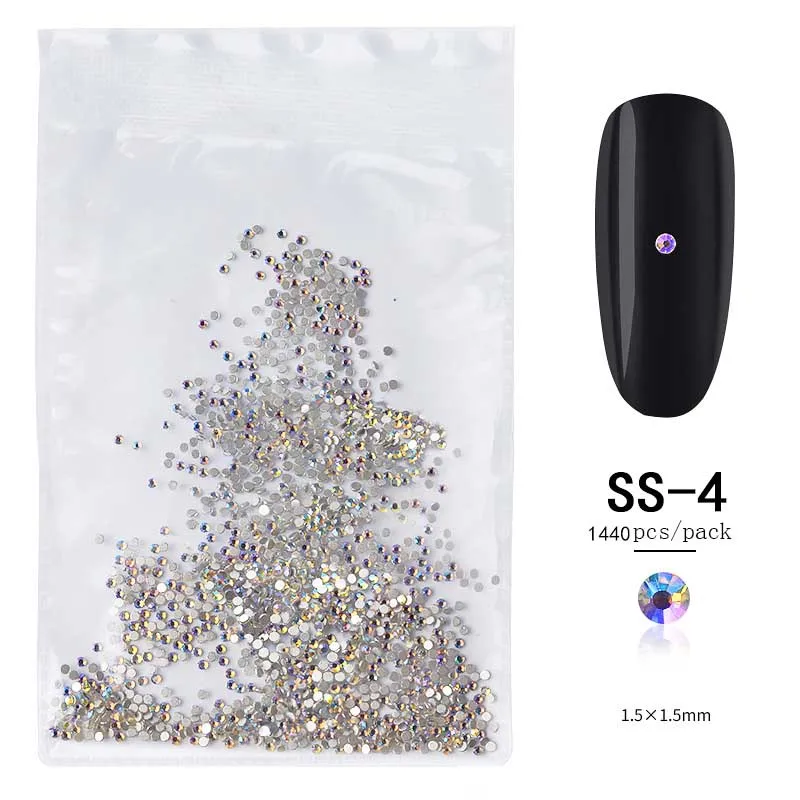 1 Упак. DIY Дизайн ногтей Советы Кристалл Блеск горный хрусталь 3D украшение для ногтей Белый акриловые прозрачные стразы Рондель цвета АВ