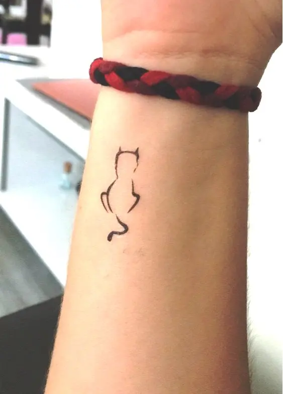 045 Autocollant De Tatouage Temporaire Imperméable Petit Chat Tatouages Sur Le Cou Pour Fille Femmes Tatto Autocollants Flash Tatoo Faux Tattos