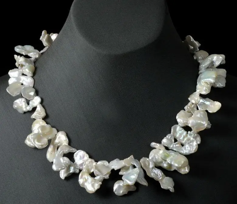 

huge baroque mm natural south seas white pearl necklace 18inch (9.13)