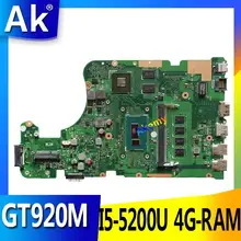 AK X555LD материнская плата для ноутбука ASUS X555LD X555LDB X555LA X555LB X555L X555 Тесты оригинальная материнская плата 4G-RAM I5-5200U GT920M
