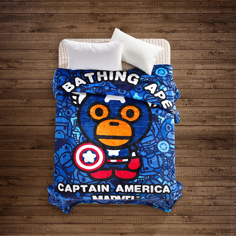 

2016 New Fashion Cartoon Monkey Printed Style Brand Flannel Blanket Super Soft Bed Sheet Brand Blanket With Size 150cmx200cm