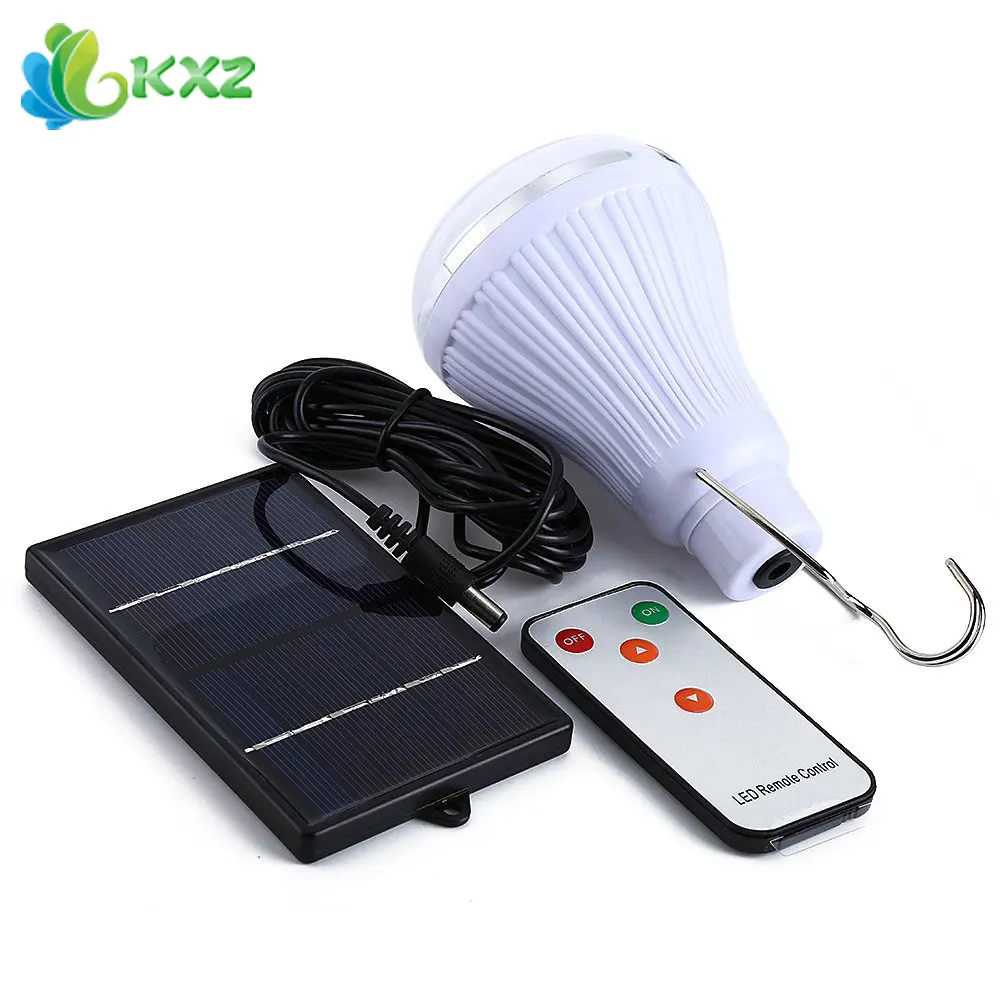 Dimmable Solar Power 20 LED Light Bulb Remote Control Waterproof