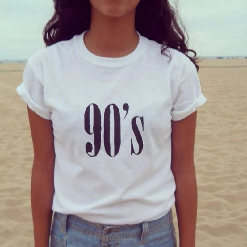 

t shirt aesthetic womens clothing punk korean thanksgiving white top casual o-neck 90s plus size women harajuku shirt