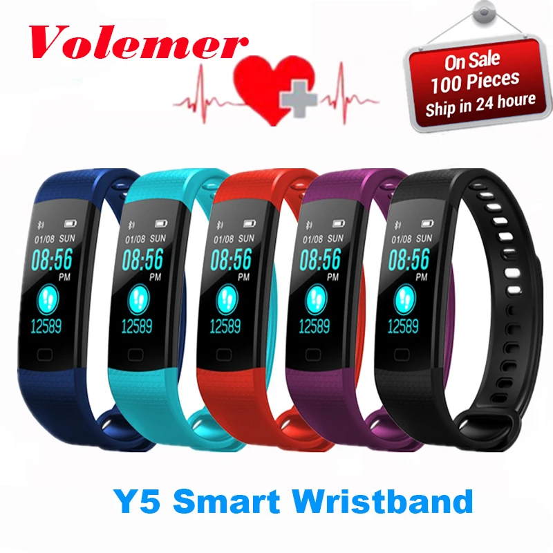 

Volemer Y5 Smart Band Watch Color Screen Wristband Heart Rate Activity Fitness tracker Smartband Electronics Bracelet PK QS90